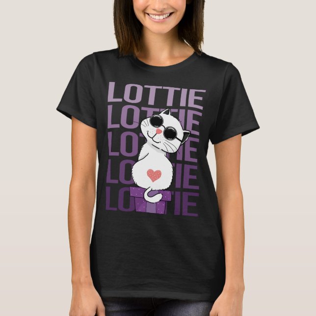 Loely Cat - Lottie Namn T Shirt (Framsida)
