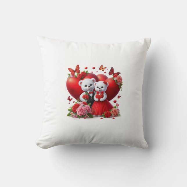"Loely Couple Pillow - Romantic Throw Cushion for Kudde (Framsida)