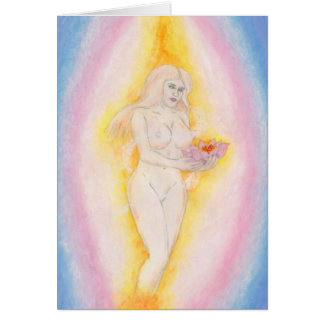 Loely Goddess holding Lotus Flower Hälsningskort