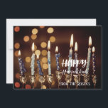 Loely Golden Hanukkah Chanukah Menorah Ljus Inbjudningar<br><div class="desc">En vacker och imponerande inbjudan till en upplyst menorah och ljus mot en ljus bakgrund och vinteratmosfär. Information på baksidan av kortet som du kan anpassa dig till. Ha en glad helg ❀</div>