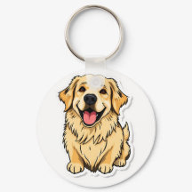 Loely Golden Retriever Keychain