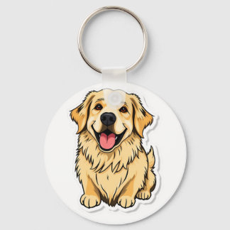 Loely Golden Retriever Keychain Nyckelring