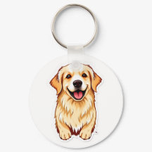 Loely Golden Retriever Keychain