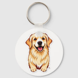 Loely Golden Retriever Keychain Nyckelring