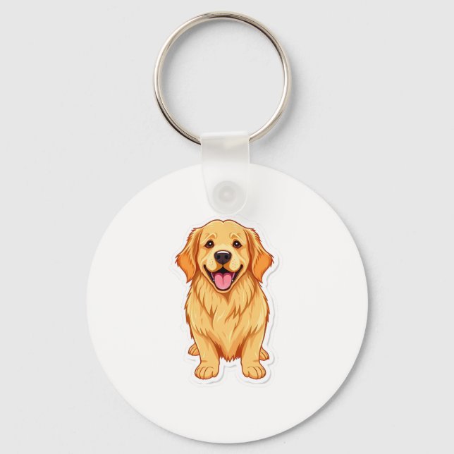 Loely Golden Retriever Keychain Nyckelring (Framsida)