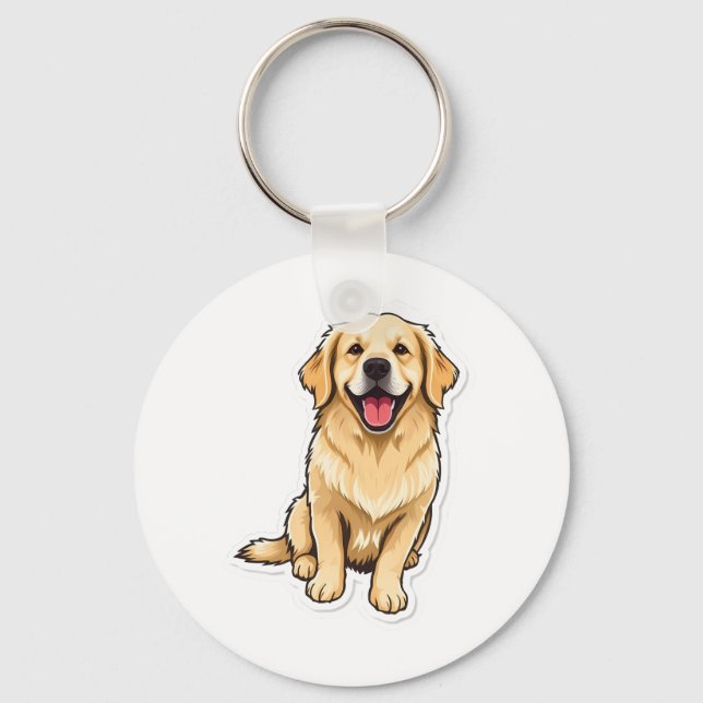 Loely Golden Retriever Keychain Nyckelring (Framsida)