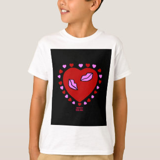 Loely Heart Kisses Boys Basic White T Shirt