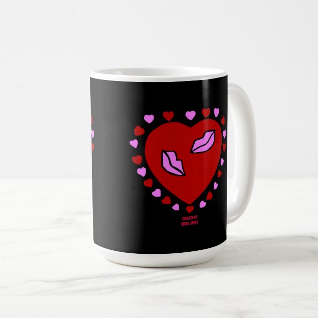 Loely Heart Kisses Coffee Mugg (Framsida höger)