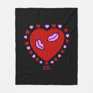Loely Heart Kisses Medium Fleece Blanket