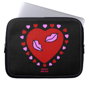 Loely Heart Kisses Neoprene Laptop sleeve