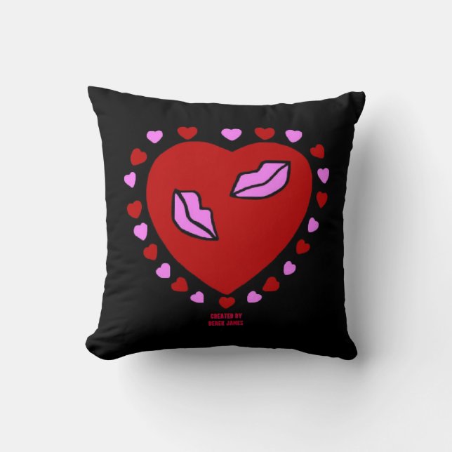 Loely Heart Kisses Square Dekorativ kudde (Framsida)