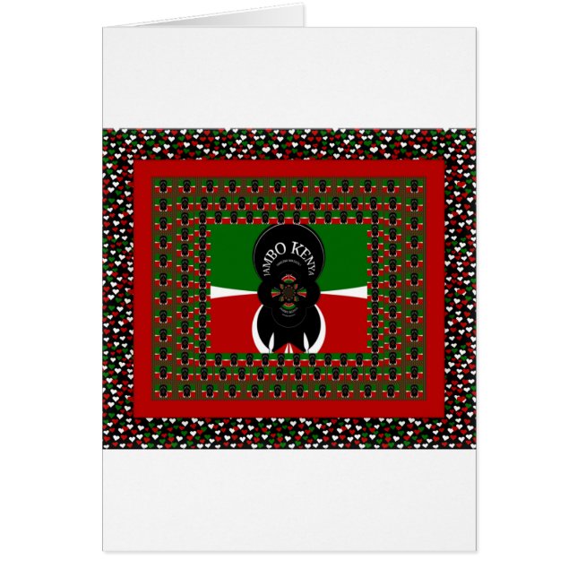 Loely Kenyan Hearts flagga Hälsningskort (Framsidan)
