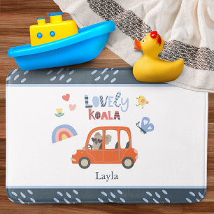 Loely Koala Little Girl First Namn Cute Animal Badrumsmatta