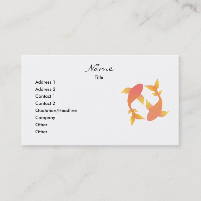 Loely Koi Visitkort (Framsida)