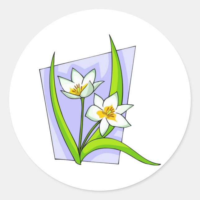 Loely Lillies Runt Klistermärke (Framsida)
