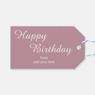 Loely Mauve - Rosa Birthday Gift Märkres Presentetikett