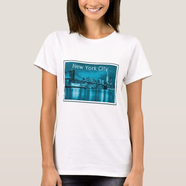 Loely New York City Skyline T Shirt (Framsida)