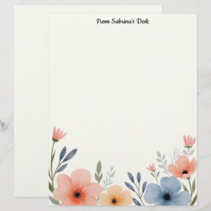 Loely Pastel Flowers Brevhuvud