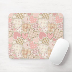 Loely Patchwork Quilt Mönster Rosa Hearts Bows Musmatta