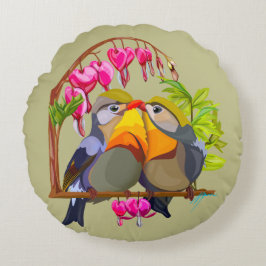 Loely Pekin Robin Bird Pair Rund Kudde