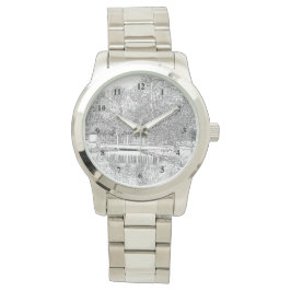 Loely Pond in Black and White Armbandsur