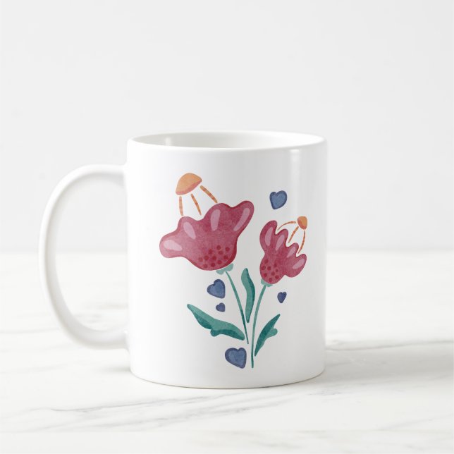 Loely Psychedelic Flowers Kaffemugg (Vänster)