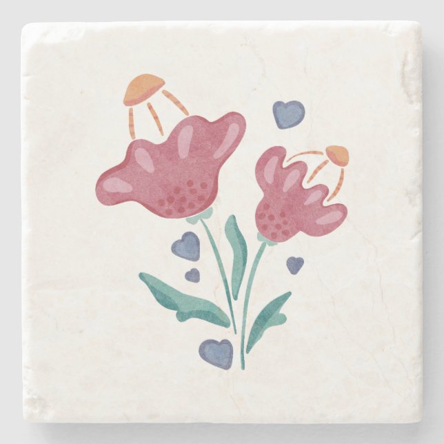 Loely Psychedelic Flowers Stenunderlägg (Framsidan)