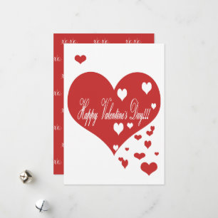 Loely Red and White Hearts XOXO Julkort