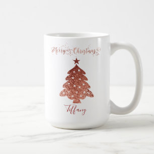 Loely Red Faux Foil Julgran Theme Kaffemugg
