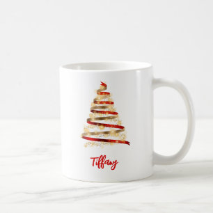 Loely Red och Guld Julgran Kaffemugg