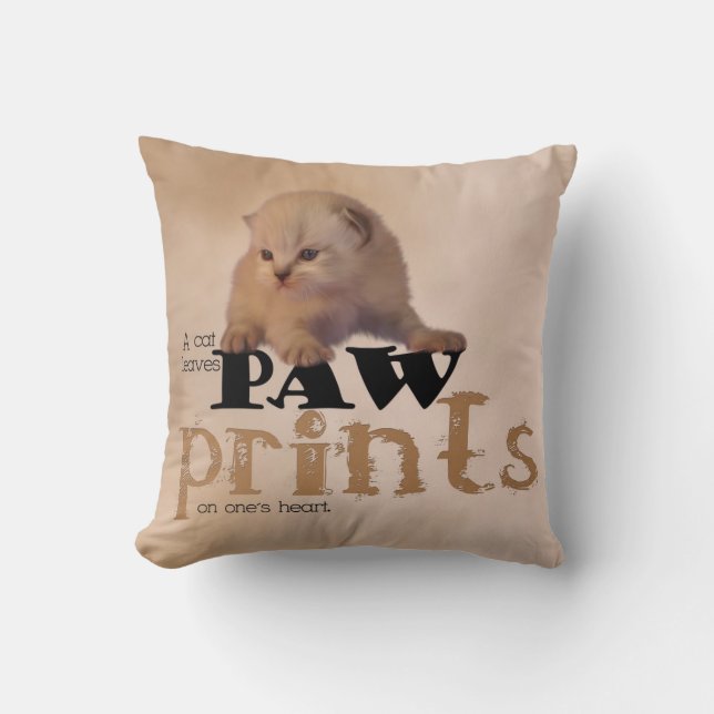 Loely Red/White Kitten Pillow Kudde (Framsida)