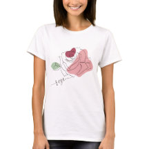 Loely Ro Minimalist Line Art T-Shirt