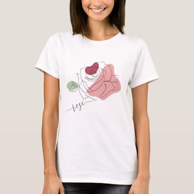Loely Ro Minimalist Line Art T-Shirt (Framsida)