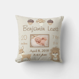 Loely Silver Woodland Animals Nursery Photo Baby Kudde