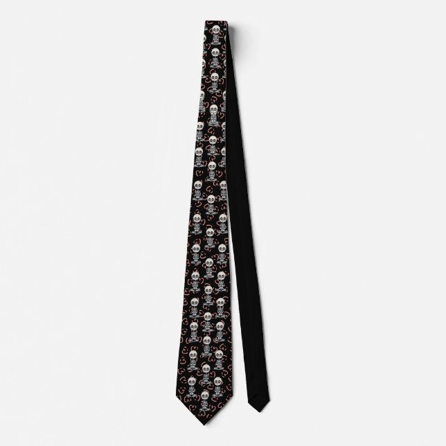 Loely Skeleton Mönster Neck Tie Slips (Framsida)