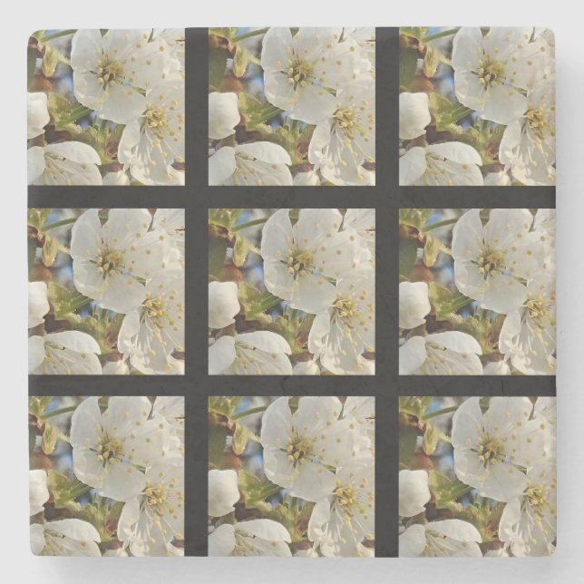 Loely Springblommor Grid Stenunderlägg (Framsidan)