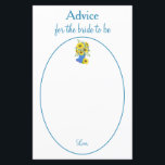 Loely Sunsun Bride to be om råd<br><div class="desc">Med en solrosillustration av söt blå och gult har den här bruden som rådgivningskort en vacker blå text i ett blått och vitt cirkulärt ram. Använda mallarna för enkel anpassning. Beställ din i dag! Inbjudningsdesign: BröllopsbyRhoadie-Blommigt teckning: AMBillustrations http://www.etsy.com/shop/AMBillustrations/</div>