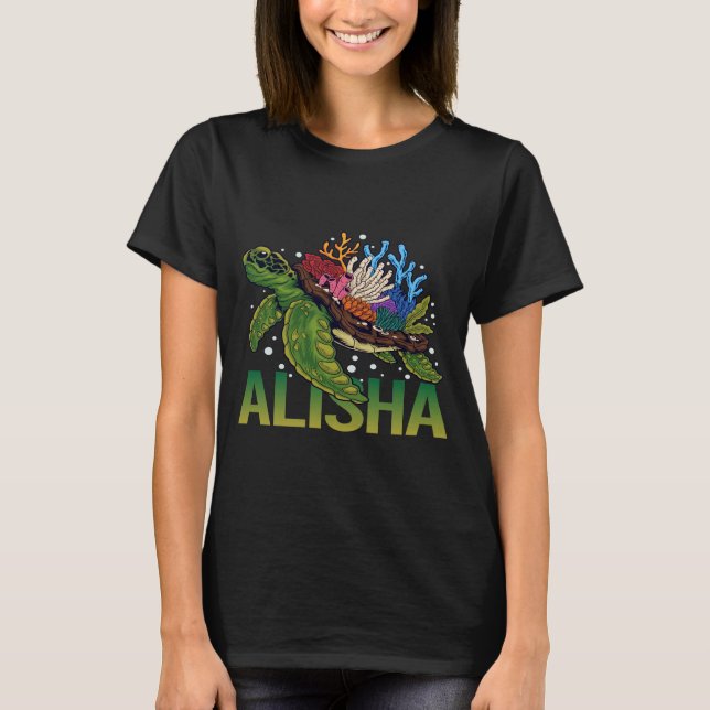 Loely Turtle - Alisha Namn T Shirt (Framsida)