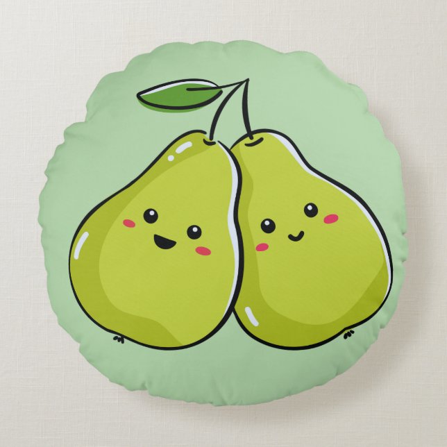 Loely Twin Pear Nursery Rund Kudde (Framsidan)