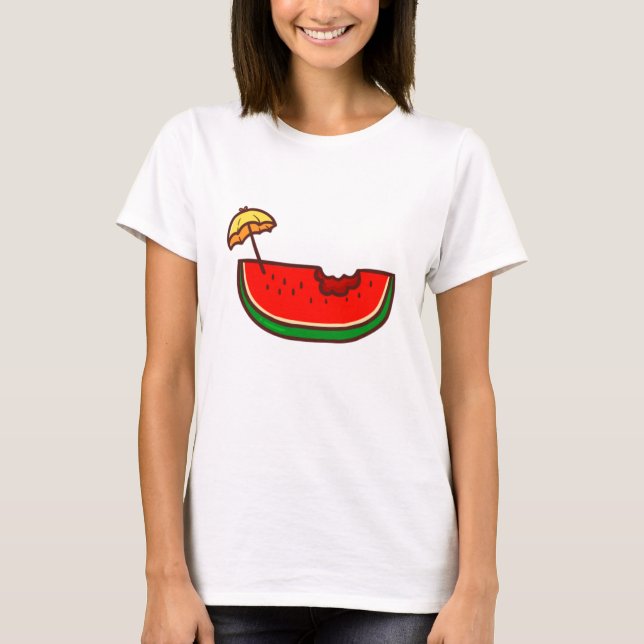 Loely Watermelon Summer Drinks T-Shirt (Framsida)