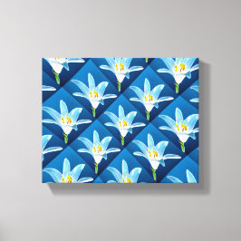 Loely White Lily Mönster Canvastryck