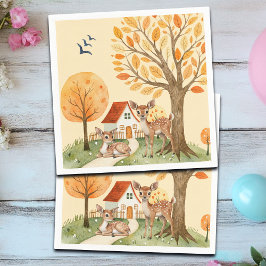 Loely Woodland Hjort Landssideshus Kids Pappersservett