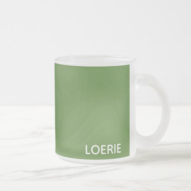 Loerie grön färg namn frostad glasmugg (Höger)