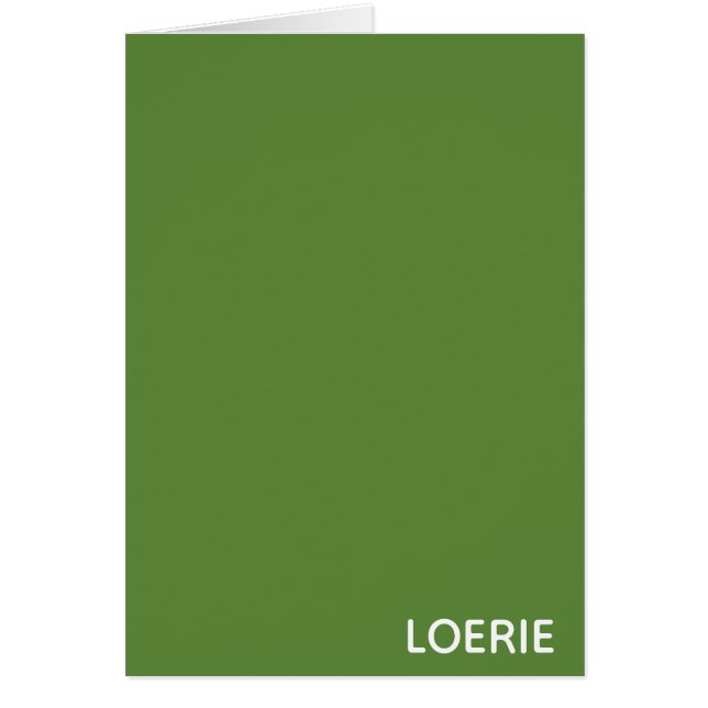 Loerie grönt färg namn hälsningskort (Framsidan)