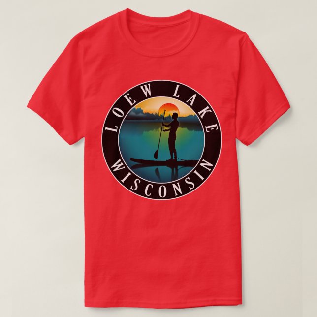 Loew Sjö Wisconsin Paddleboarding T Shirt (Design framsida)