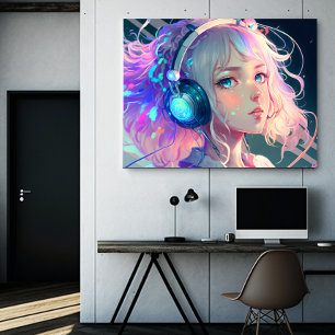 LoFi Anime Girl Art Canvastryck