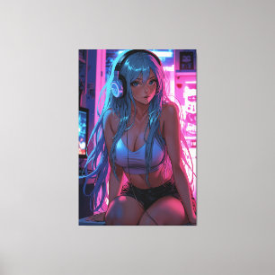 Lofi Gamer Girl Chill Anime Aesthetic Canvastryck