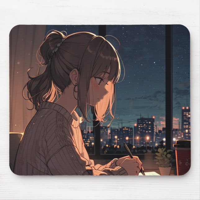 Lofi Girl Mousepad Musmatta (Framsidan)