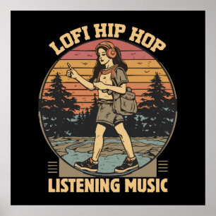 Lofi hip hop chillhop musik poster