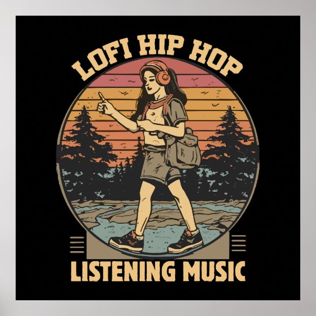 Lofi hip hop chillhop musik poster (Framsidan)